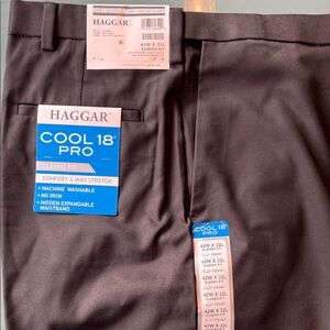 Haggar Cool 18 Pro Black Classic Fit Trousers